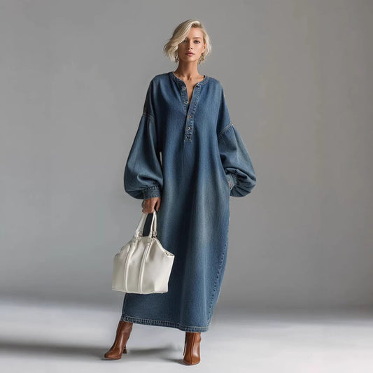 The Denim Shirt Dress – Women's Mid-Length Denim Shirt Dress Undefyning Lynes