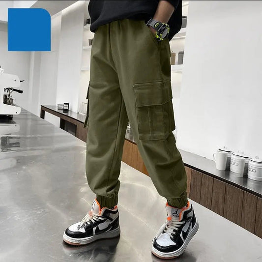 Boys' Premium All-Day Comfort Cotton Trousers – Durable Fall Essentials - Undefyning Lynes
