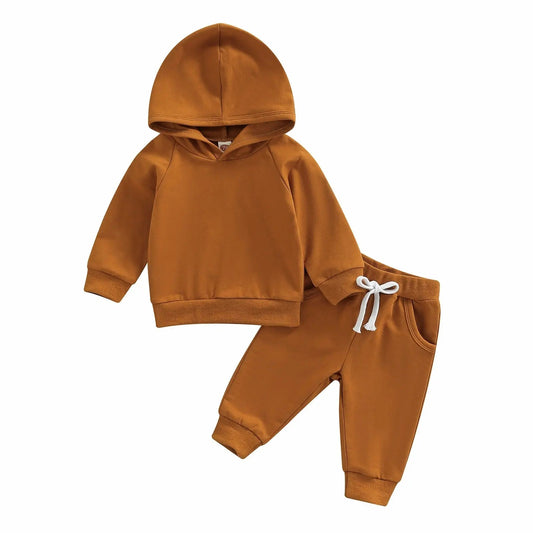 Cozy Cotton Hooded Two-Piece Set for Little Boys - Undefyning Lynes