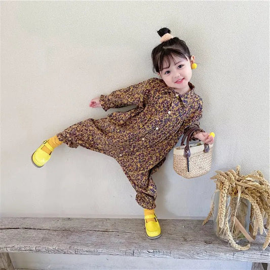 Cozy Floral Padded Romper - Ultra-Soft Brushed Cotton for Little Girls - Undefyning Lynes