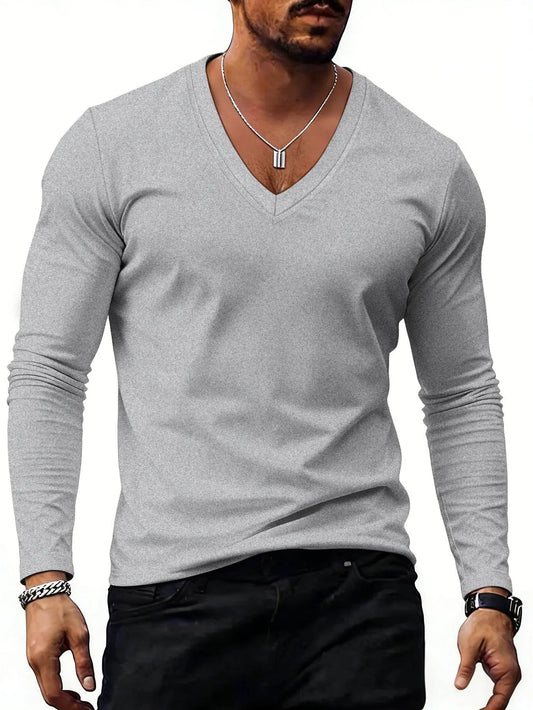 Essential V-Neck — Men's Premium Comfort Plus-Size T-Shirt - Undefyning Lynes