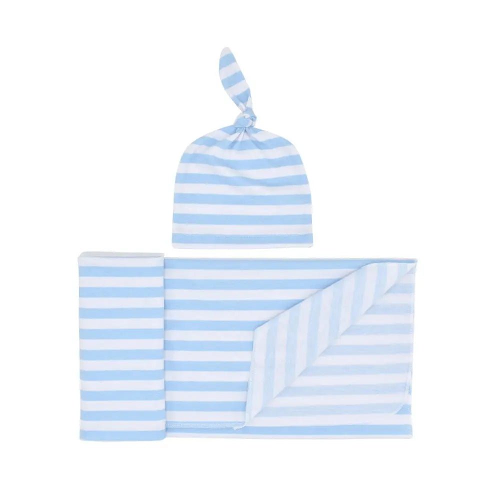Newborn Sleep Sack & Beanie Set - Soft Stripe Infant Sleepwear - Undefyning Lynes