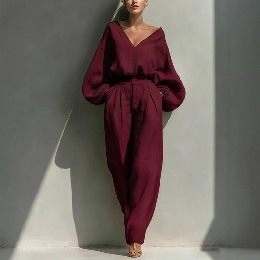 Premium Retro Cotton-Linen Lounge Set – Unisex Relaxed Patchwork Two-Piece - Undefyning Lynes