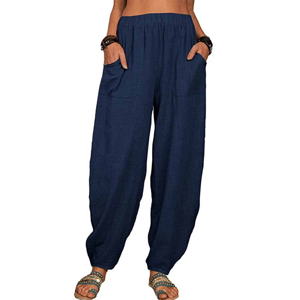 Relaxed Cotton-Linen Harem Pants — Wide-Leg Lounge & Summer Style - Undefyning Lynes