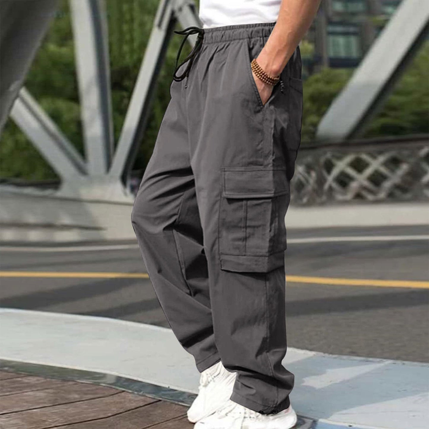 The Drawstring Cargo — Men's Loose Fit Straight-Leg Pants - Undefyning Lynes