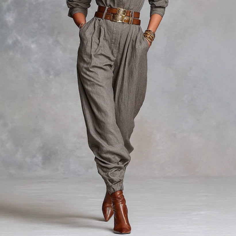 Ashton Lapel Jumpsuit in gray, view 6