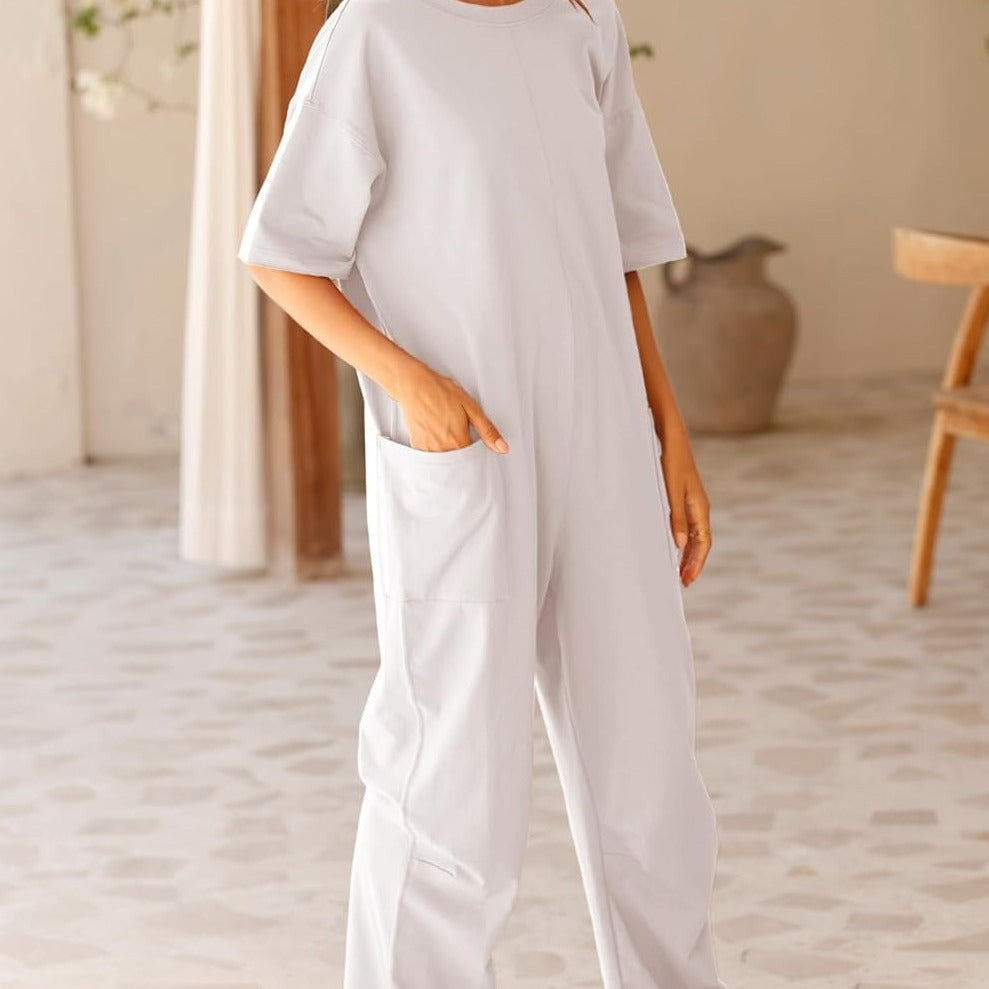 Easton V-Neck Pocket Jumpsuit, view 3