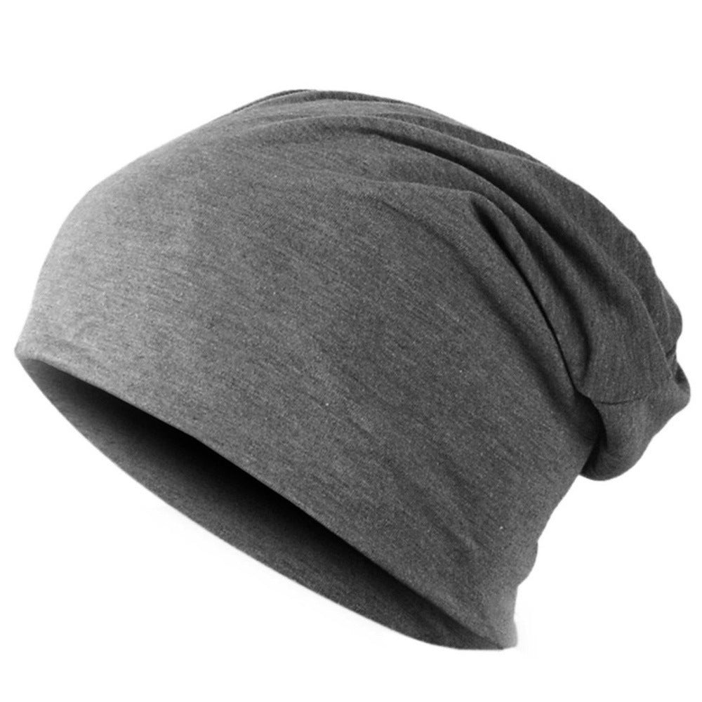 Cotton Rolled-Brim Beanie in blue