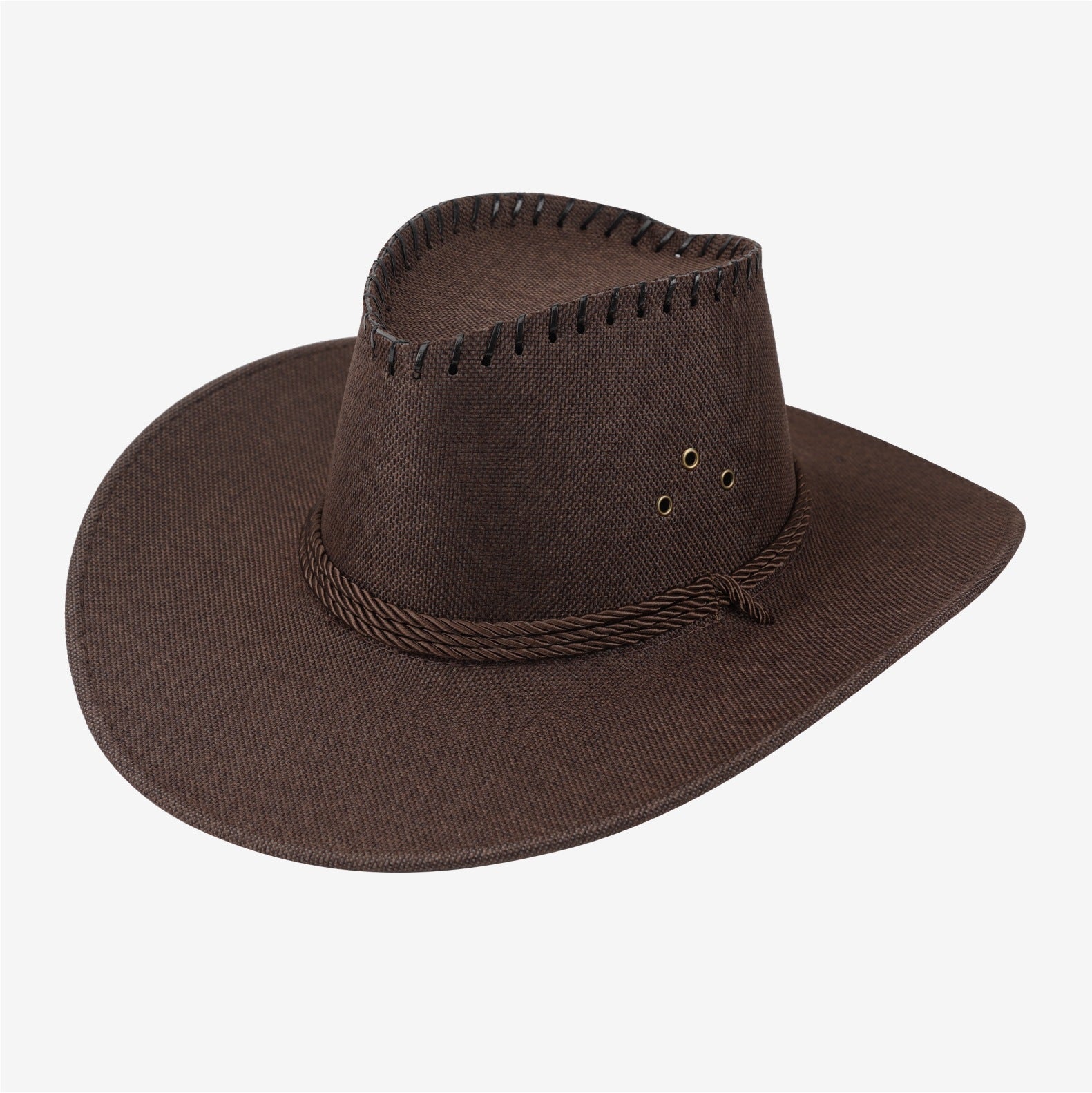 Wide-Brim Western Felt Hat — adjustable band detail
