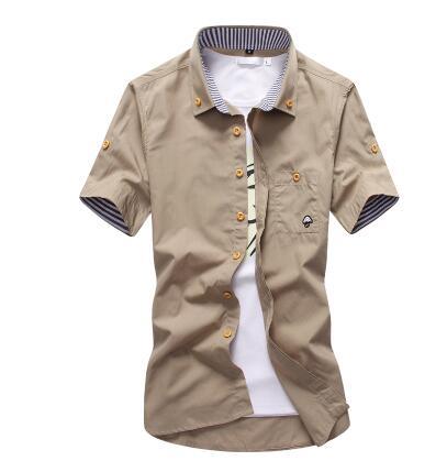 Men's Embroidered Short Sleeve Shirt, Slim Fit — side view — Undefyning Lynes (7 of 10)
