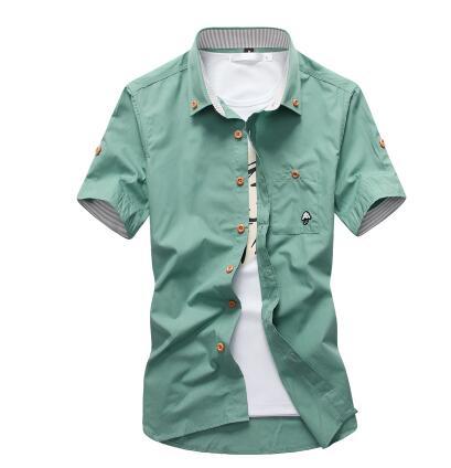 Men's Embroidered Short Sleeve Shirt, Slim Fit — collar detail — Undefyning Lynes (4 of 10)
