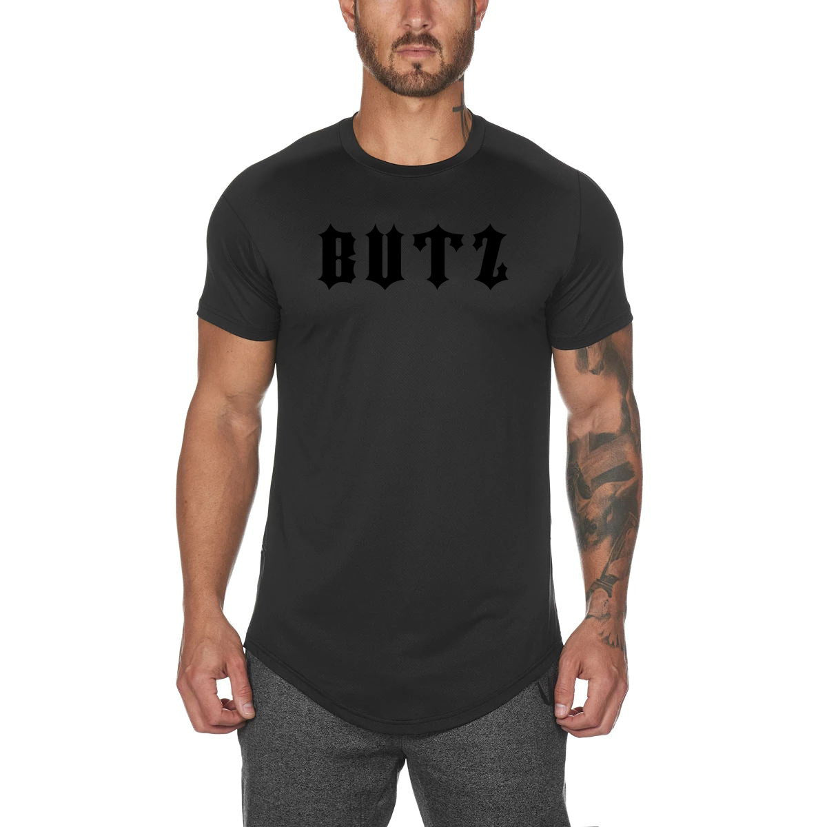 Men's Plain Fitness Gym Shirt, Cotton Blend — print detail — Undefyning Lynes (7 of 10)
