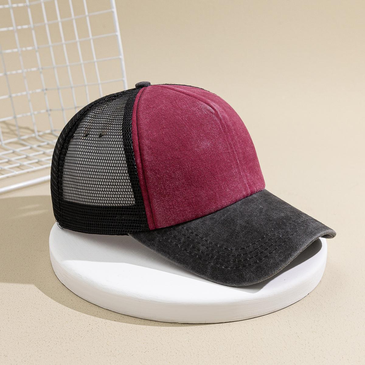 Two-Tone Mesh Trucker Cap - side profile