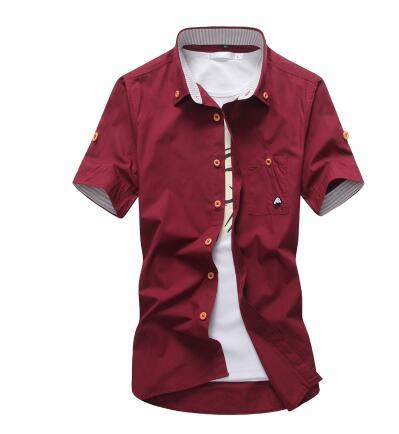 Men's Embroidered Short Sleeve Shirt, Slim Fit — back view — Undefyning Lynes (2 of 10)
