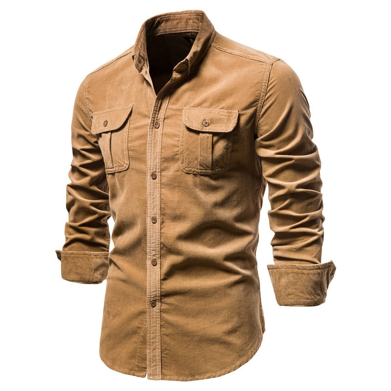 Undefyning Lynes Men's Linen Long Sleeve Shirt - front view