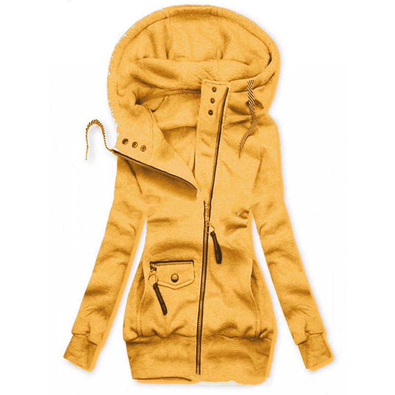 Hooded jacket in white, front view