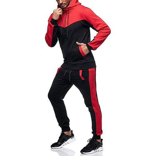 Tracksuit jacket shown with the hood up