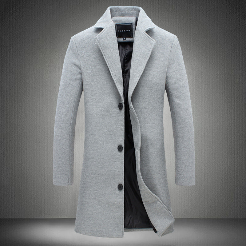 Men's Business Coat, Solid Color Lapel Collar — button detail — Undefyning Lynes (8 of 10)
