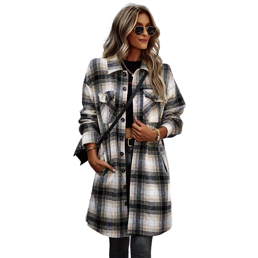 Rowan Long Plaid Coat, view 7