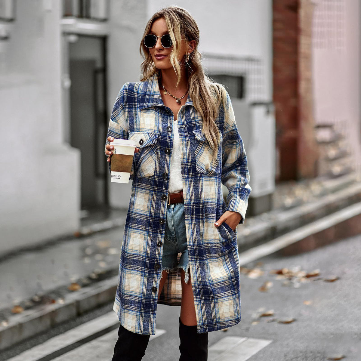 Rowan Long Plaid Coat, view 10