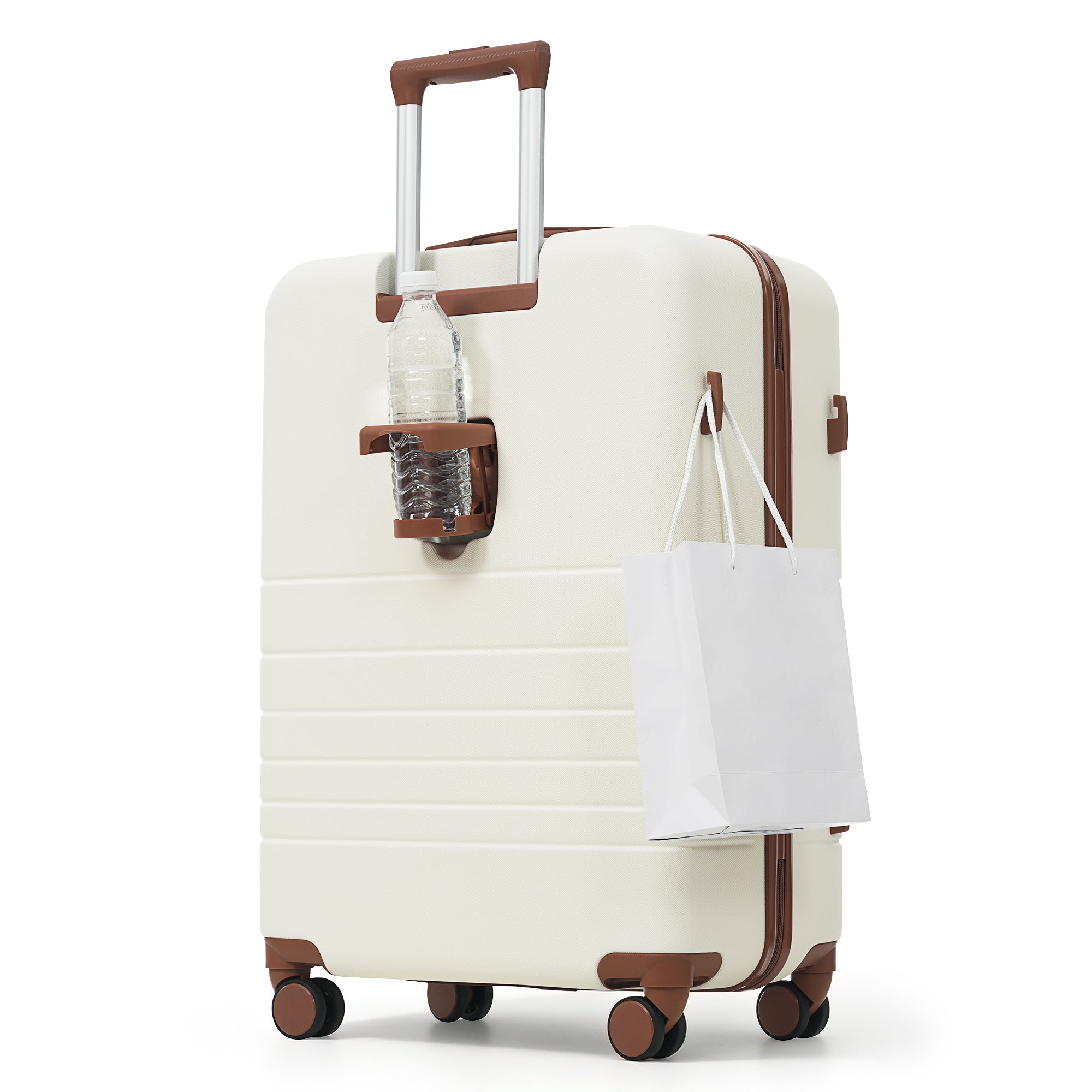 Voyage 4-Piece Luggage Set, ivory and brown — Undefyning Lynes (6 of 6)