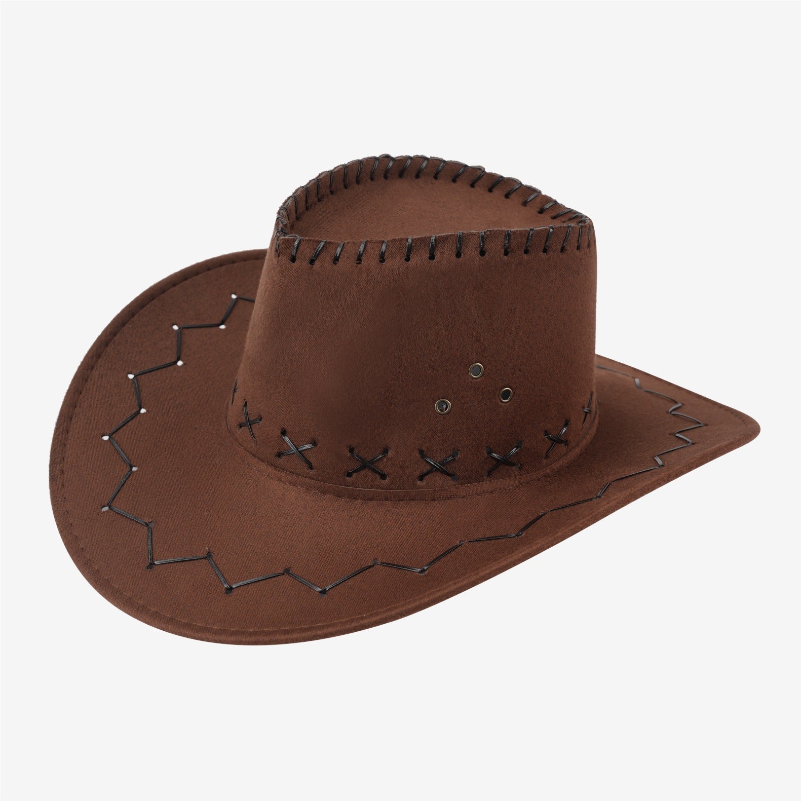 Wide-Brim Western Felt Hat — size reference