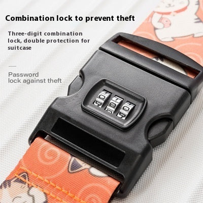 Combination Lock Luggage Strap, print style 3