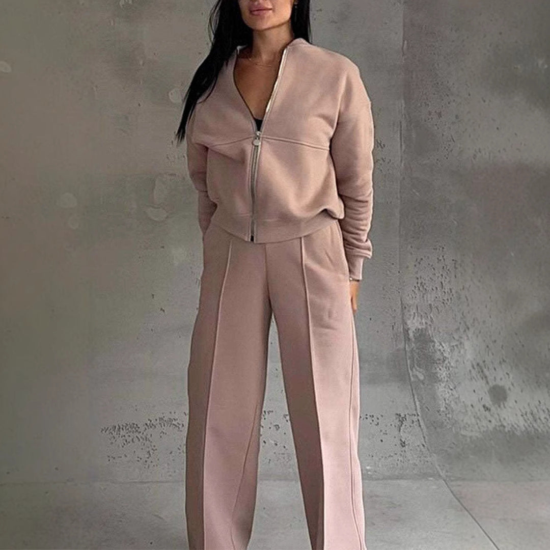 Zip-Front Wide-Leg Set - worn on model