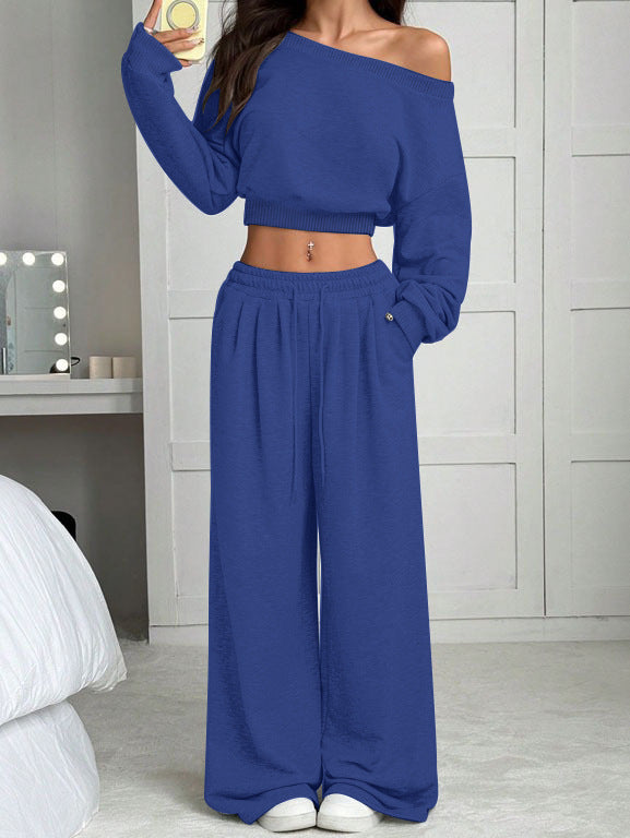 One-Shoulder Knit Two-Piece Set - styled look