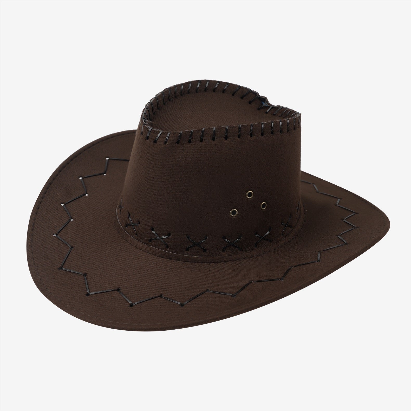Wide-Brim Western Felt Hat — camo finish detail