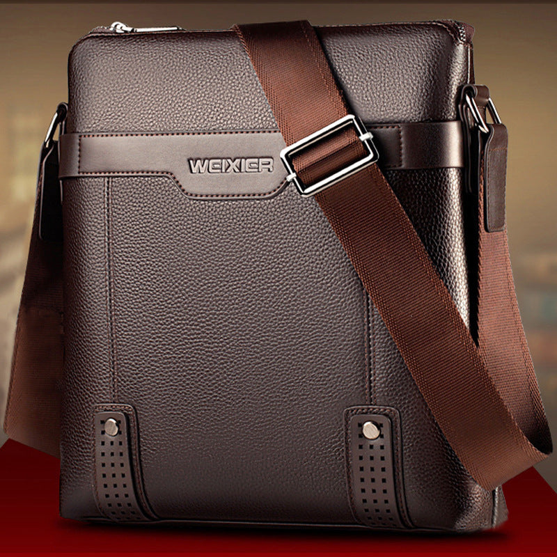 Men's PU Leather Messenger Bag — hardware detail — Undefyning Lynes (6 of 8)