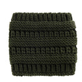 Crochet Ponytail Headwrap - back, open for ponytail