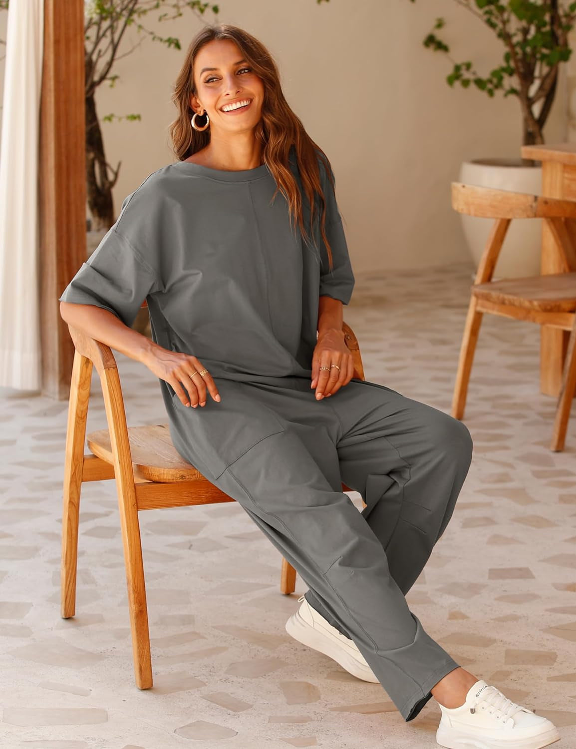 Easton V-Neck Pocket Jumpsuit, view 7