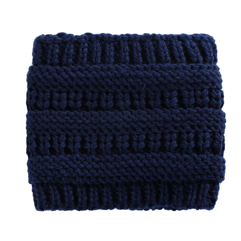 Crochet Ponytail Headwrap in black