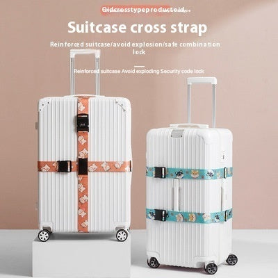 Combination Lock Luggage Strap - front view