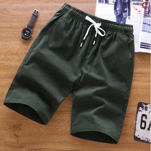 Men's Cotton Summer Shorts, Lace-Up — fabric close-up — Undefyning Lynes (5 of 7)