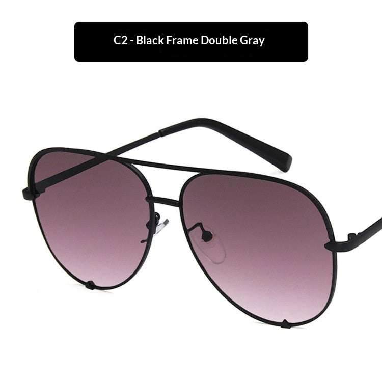Double-Bridge Metal Sunglasses - side view