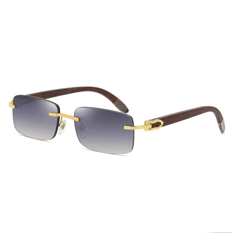 Drift Wood-Frame Sunglasses, mirrored square lens — Undefyning Lynes (5 of 6)