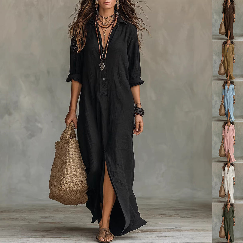 Solstice Lapel Maxi Dress - view 1