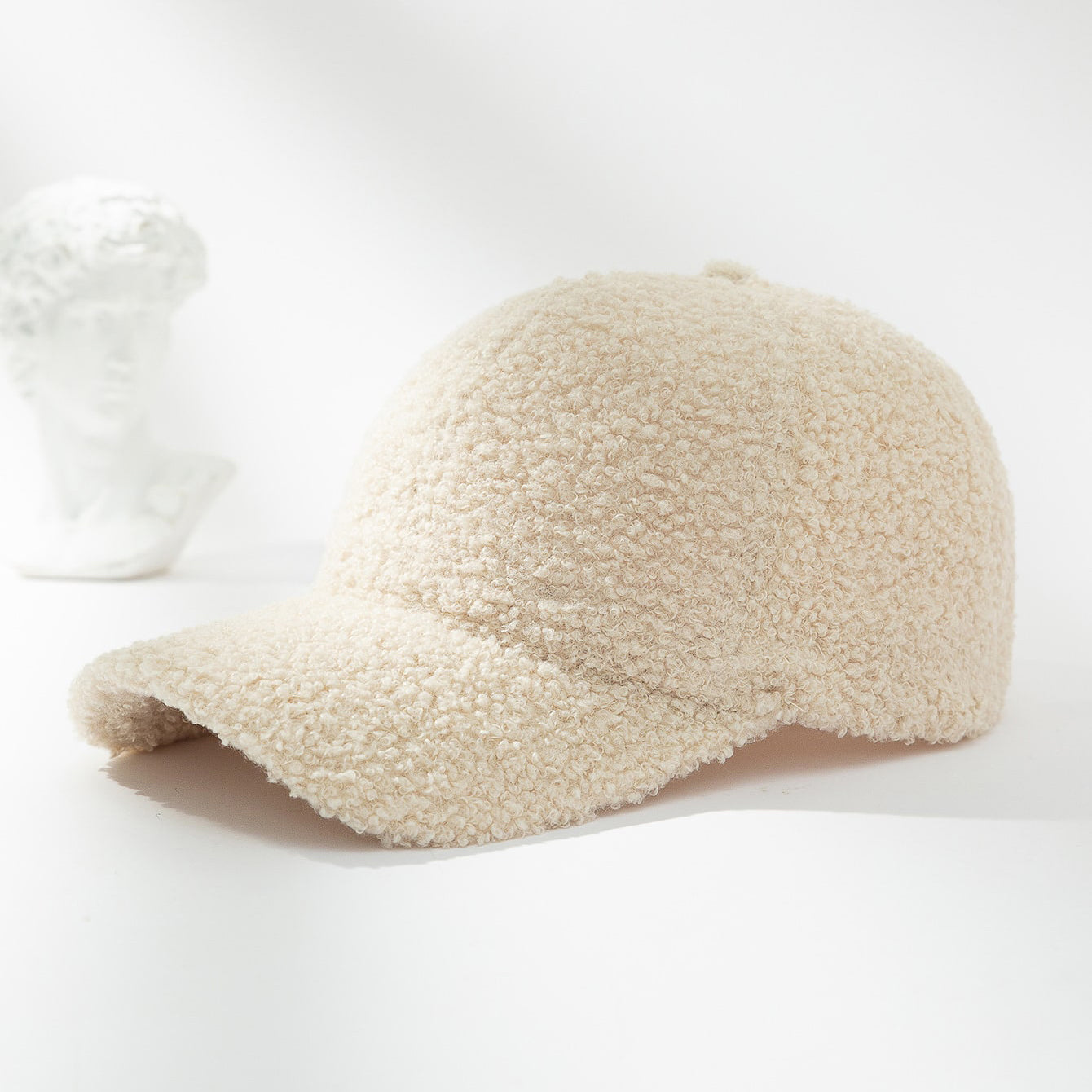 Plush Curl-Knit Beanie - side view