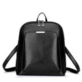 Structured PU Leather Backpack — back view with adjustable shoulder straps