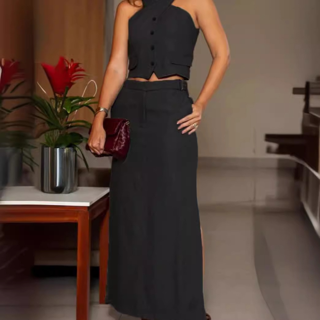 Tailored Set: Vest and Long Skirt (Set)