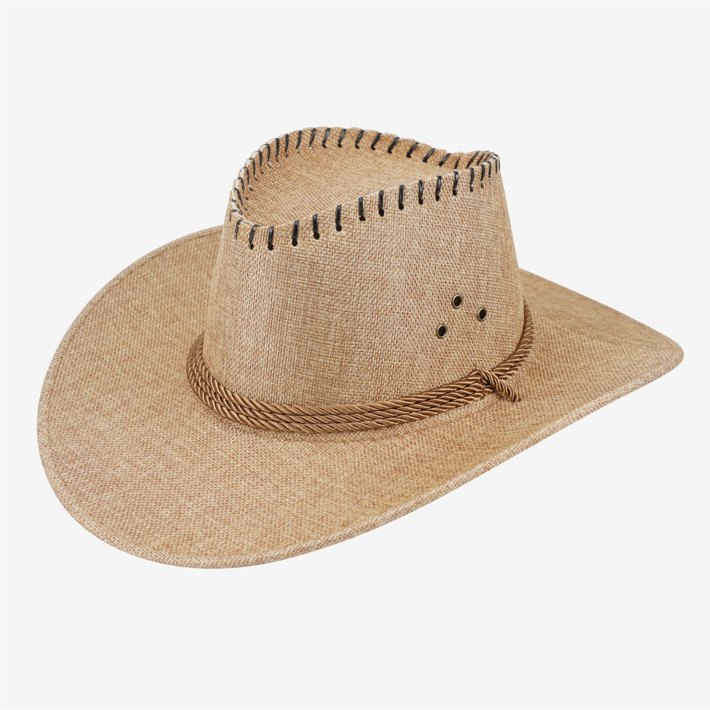 Wide-Brim Western Felt Hat — texture close-up