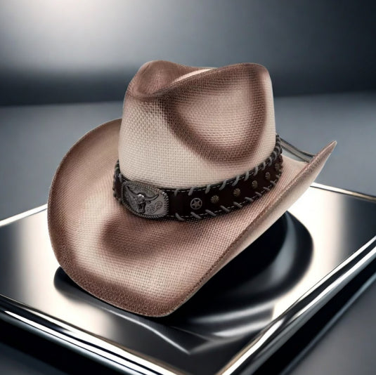 Star Cowboy Straw Hat in khaki