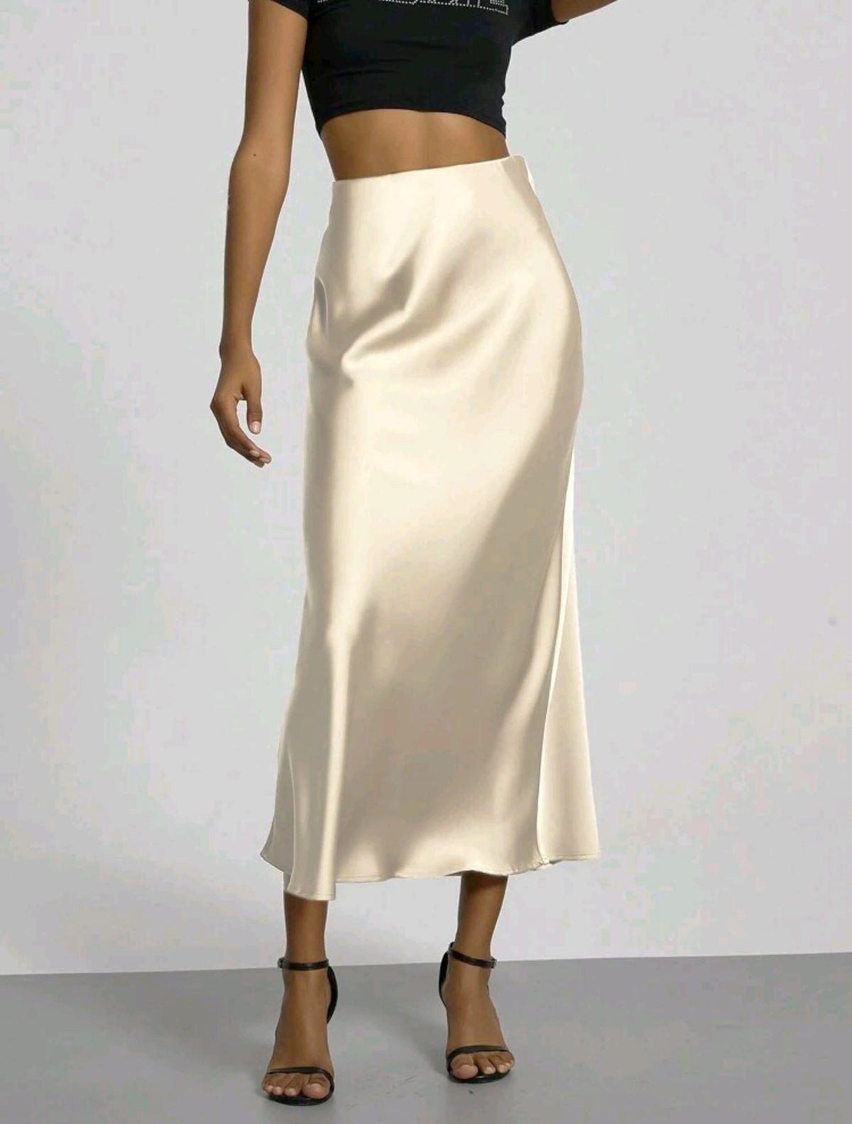 Close-up of the satin surface and drape