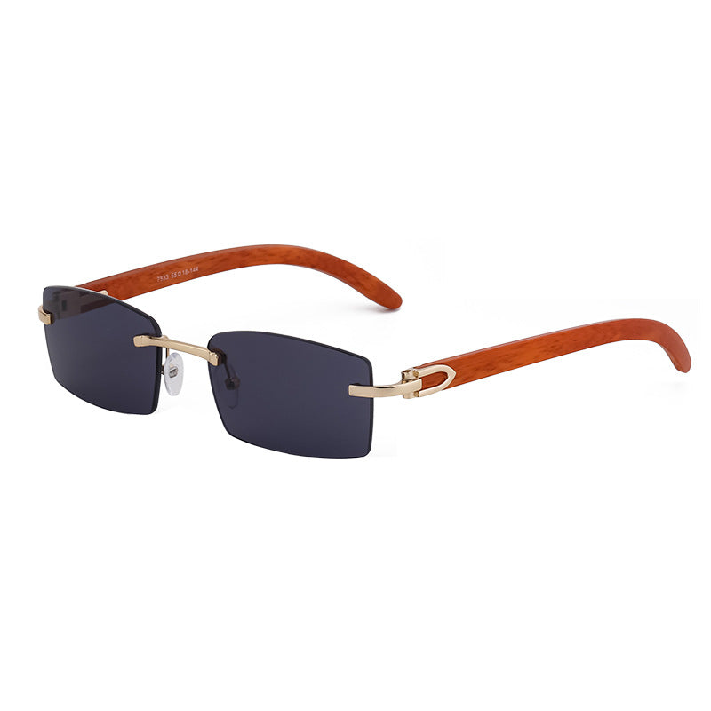 Frameless Diamond-Trim Sunglasses in pink