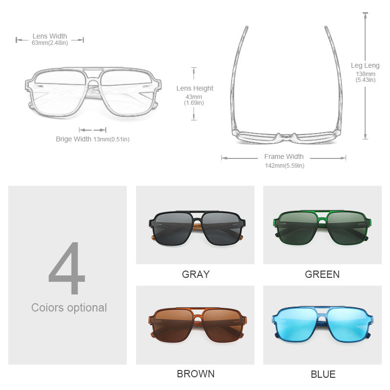 Timber Polarized Sunglasses, wood-grain frame — Undefyning Lynes (2 of 6)