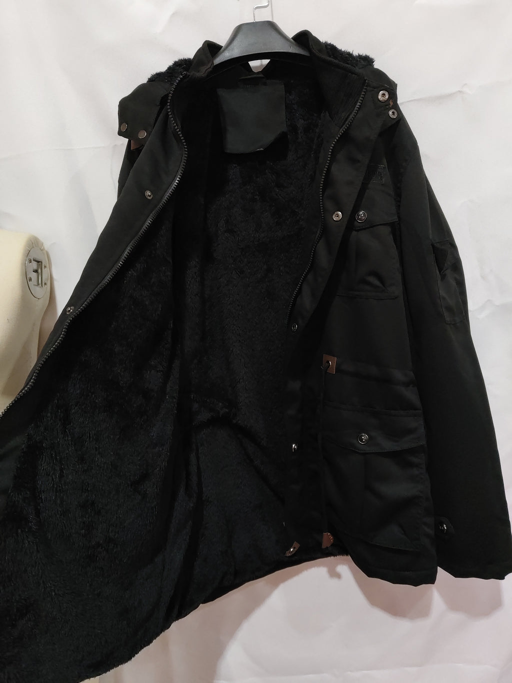 Zip-Up Winter Coat with Detachable Hood