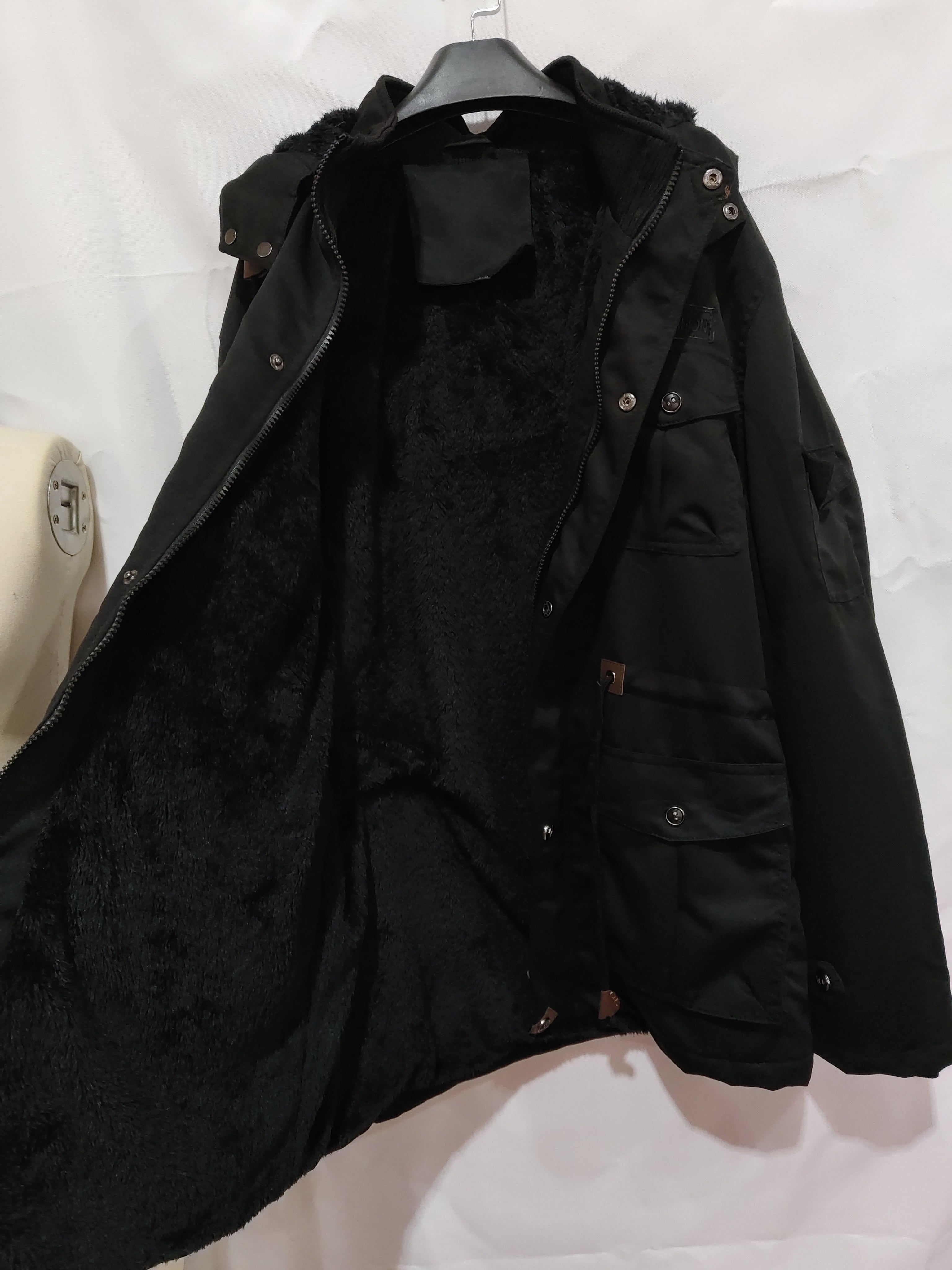 Zip-Up Winter Coat with Detachable Hood