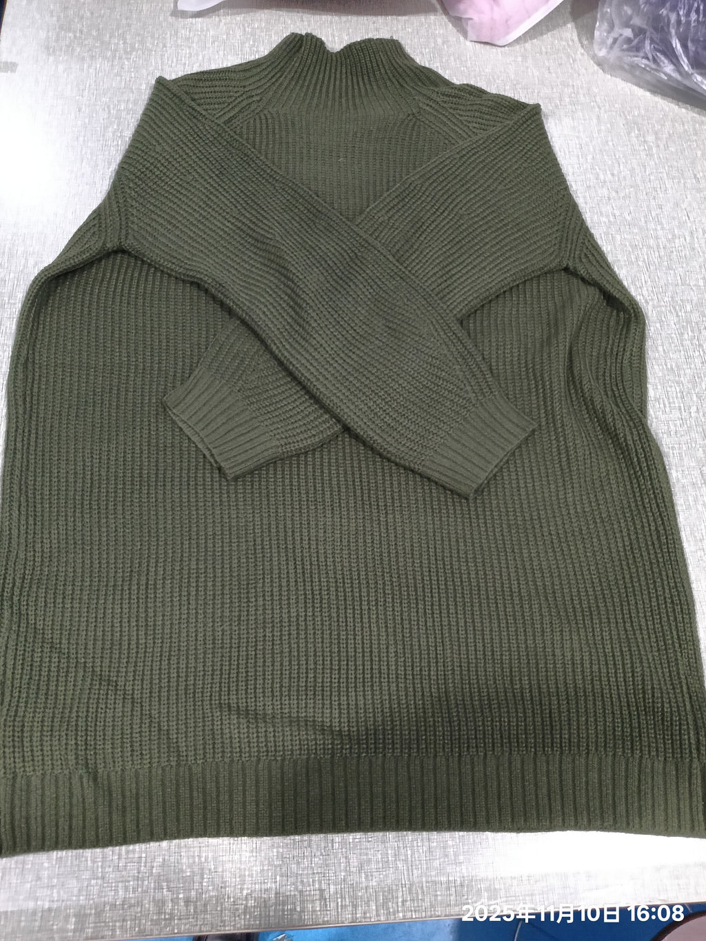 Cocoon Turtleneck Sweater Dress - worn on model